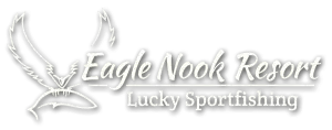 Logo of Eagle Nook Resort, a tourism business embracing AI solutions to sport fishing experiences in British Columbia.